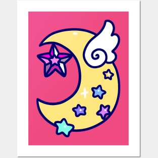 Winged Crescent Moon Posters and Art